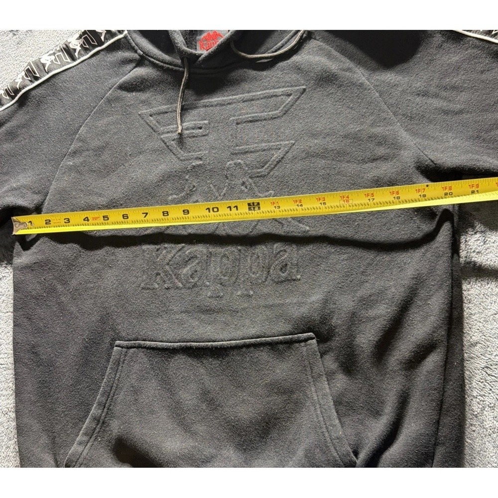 Kappa Pullover Hoodie Sweatshirt w/Embossed Chest Logo Black Sz. Medium - Picture 9 of 11